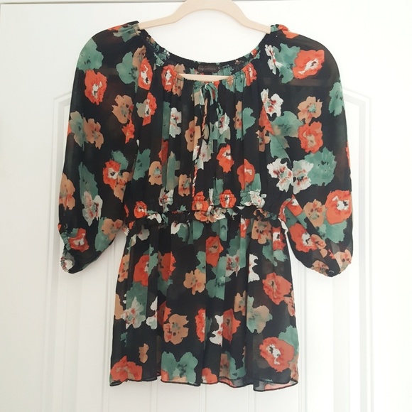 ANTHROPOLOGIE HAZEL OFF SHOULDER BOHO TOP - Picture 2 of 6